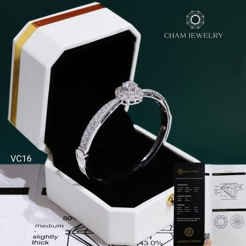 Vòng Tay VC16 CHAM JEWELRY, Đá Moissanite C&C Chủ 6.0mm (Barcode OCV12).