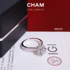 Nhẫn Nữ NNV29 Vàng 10k Chủ 4.5mm Kim Cương Lab Grown Diamond