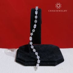 Lắc Tay LT349 CHAM JEWELRY , Lắc Kiểu Full Đá Tròn Và Ovan 4.0mm (Barcode KLT05).