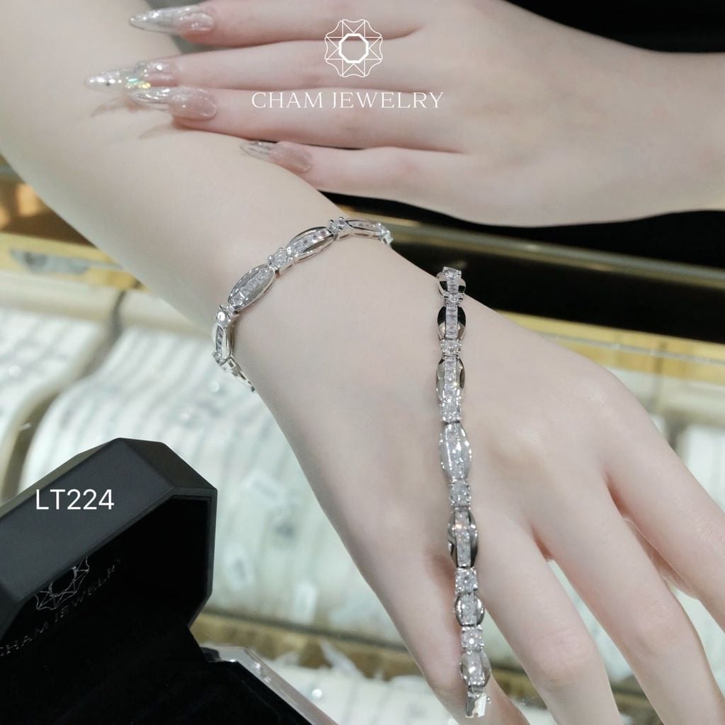 Lắc Tay LT224 CHAM JEWELRY,Chủ 4.0mm Bản 7.0mm.