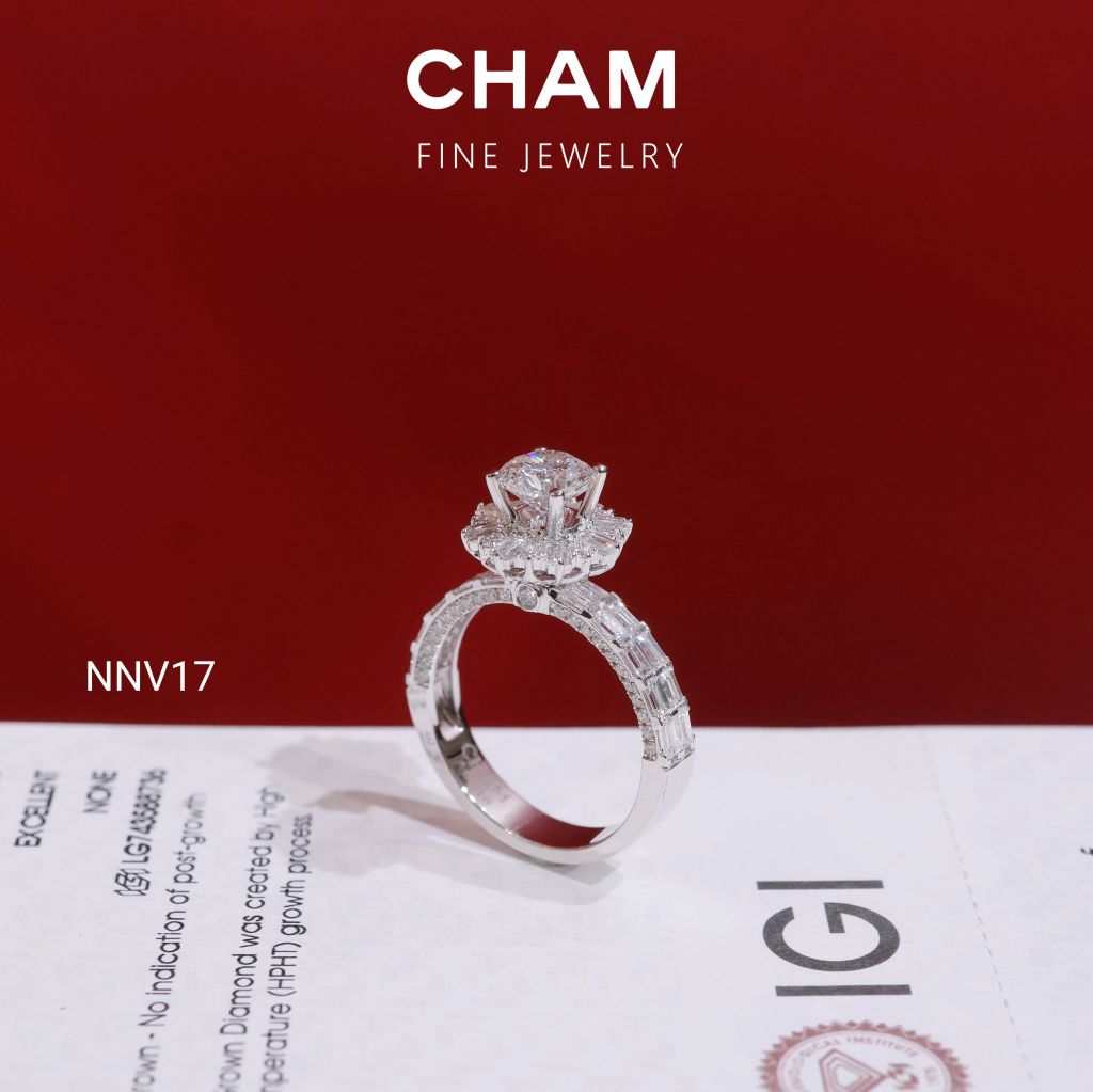 Nhẫn Nữ NNV17 Chủ 6.3mm Vàng 10k Kim Cương Lab Grown Diamond