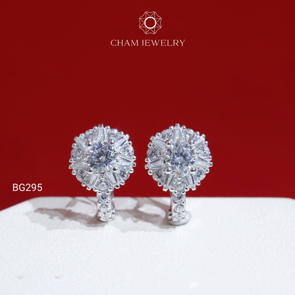 Hoa Tai BG295 CHAM JEWELRY, Chủ 4.5mm (Barcode TBG987).