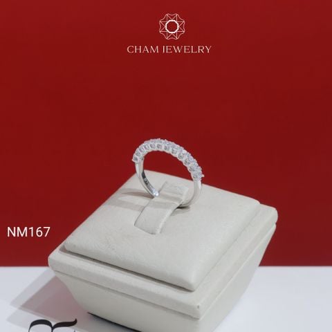 Nhẫn NM167 CHAM JEWELRY, Full Nửa Hàng Đá 2.0mm (Barcode TNT501).