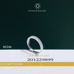 Nhẫn NC246 CHAM JEWELRY, Nhẫn Nửa Hàng Đá Full Moissanite Bản 3.0mm (Barcode OCNN72)