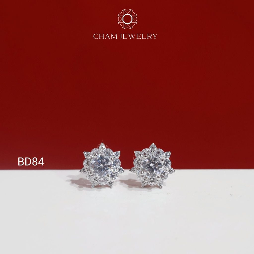 Hoa Tai BD84 CHAM JEWELRY , Chủ 4.0mm ( Barcode TBD1023).