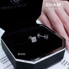 Hoa Tai BVV02 Chủ 3.0mm D VVS2 Vàng 10k Kim cương Lab-grown