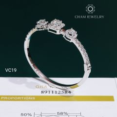 Vòng Tay VC19 CHAM JEWELRY, Vòng Full Moissanite Chủ 5.4mm (Barcode OHV02).