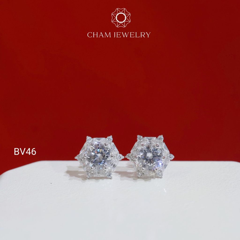 Hoa Tai BV46 CHAM JEWELRY, Chủ 5.5mm (Barcode TBV510).
