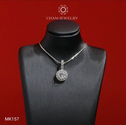 Mặt Dây Chuyền MK157 CHAM JEWELRY, Mặt Halo Tròn Chủ 6.5mm (Barcode TVB321M).