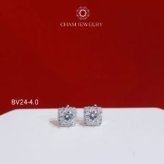 Hoa Tai CHAM JEWELRY BV24, Hoa Tai Xoàn Vuông  (Barcode TBV19  - TBV20 - TBV97 ).