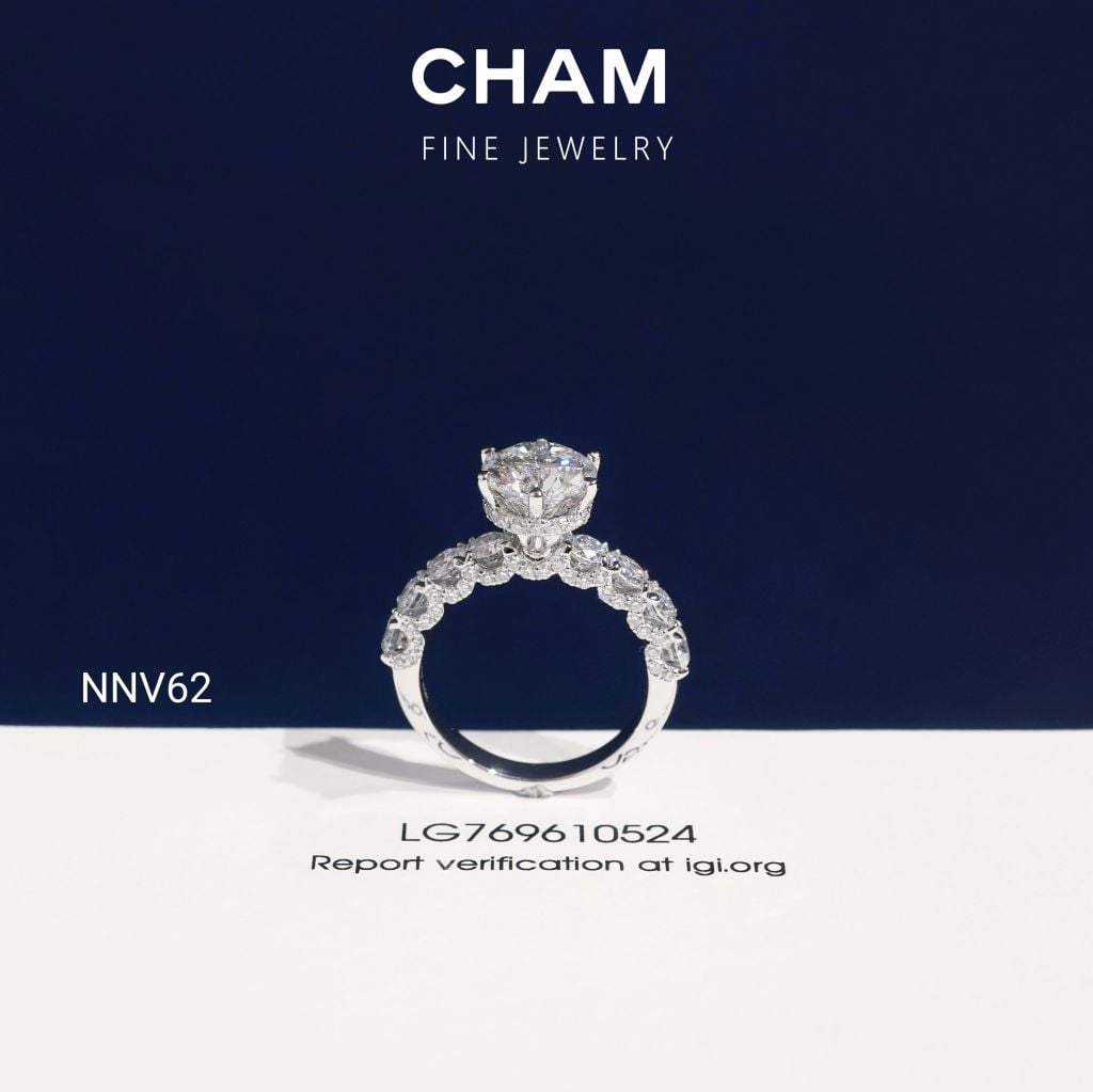 Nhẫn Nữ NNV62 Vàng 10k Chủ 8.1mm Kim Cương Lab Grown Diamond (Barcode DNU05)