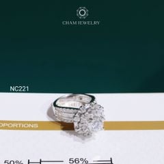 Nhẫn NC221 CHAM JEWELRY, Nhẫn Full Đá Moissanite Chủ 7.2mm (Barcode OCNN55)