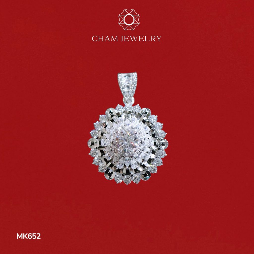 Mặt Dây Chuyền MK652 CHAM JEWELRY, Mặt Xoàn Kim Tiền Chủ 7.0mm (Barcode TMA1767)