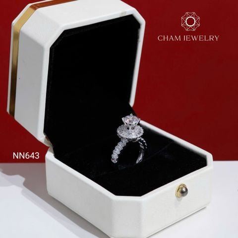 Nhẫn NN643 CHAM JEWELRY, Chủ 6.5mm( Barcode TNN1970).