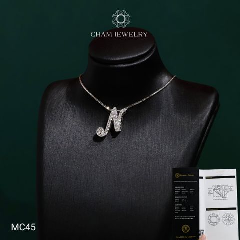 Mặt Dây Chuyền MC45 CHAM JEWELRY ,Mặt Chữ N Full Moissanite C&C (OCM45)