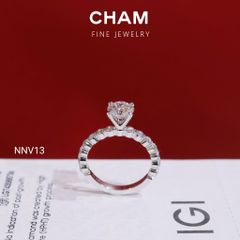Nhẫn Nữ NNV13 Vàng 10k Chủ 6.3 Kim Cương Lab Grown Diamond
