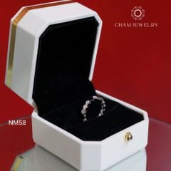 Nhẫn NM58 CHAM JEWELRY, Nhẫn Lục Giác Đá Xen Kẻ (Barcode TVB323N)