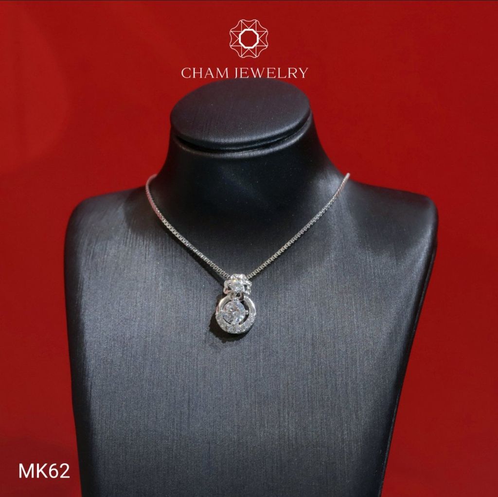 Mặt Dây Chuyền MK62 CHAM JEWELRY, Mặt Xỏ 4 Lá, Chủ 4.5mm (Barcode TMX274)