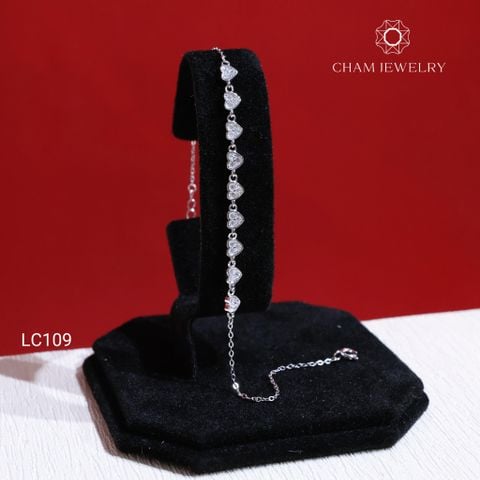 Lắc Chân LC109 CHAM JEWELRY,Lắc Trái Tim Bảng 4.0mm(Barcode CLACY509).
