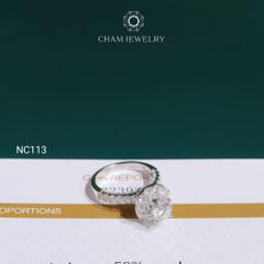 Nhẫn NC113 CHAM JEWELRY, Full Đá Moissanite, Chủ 6.3mm (Barcode OCNN65)