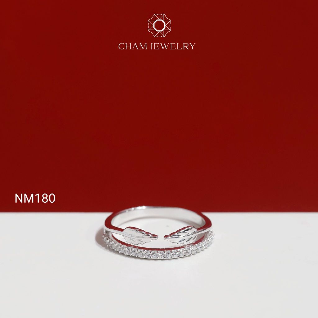 Nhẫn NM180 CHAM JEWELRY, Nhẫn Kiểu Chiếc Lá (Barcode TNT1000).