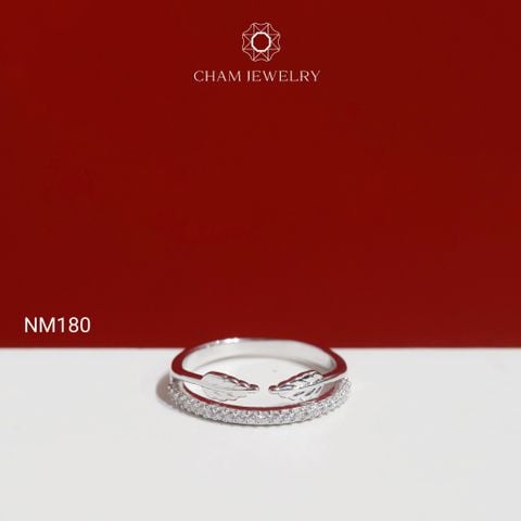 Nhẫn NM180 CHAM JEWELRY, Nhẫn Kiểu Chiếc Lá (Barcode TNT1000).
