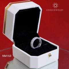 Nhẫn NM163 CHAM JEWELRY , Nhẫn Full Đá Barget Viền Tấm Bản 5.0mm (Barcode TNF52).
