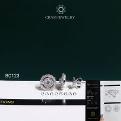 Hoa Tai CHAM JEWELRY BC123, Hoa Tai Full Moissanite Chủ 2.5mm (OCB58 )