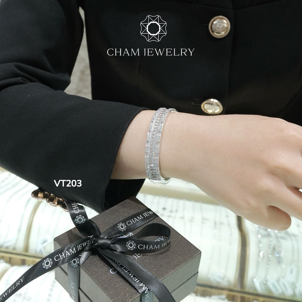 Vòng Tay VT203 CHAM JEWELRY, Vòng Tay Full Đá Barget (Barcode CV3978)