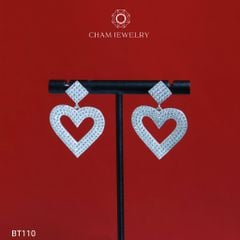 Hoa Tai CHAM JEWERLY BT110, Bông Tòn Tem Trái Tim ( Barcode CB5481).
