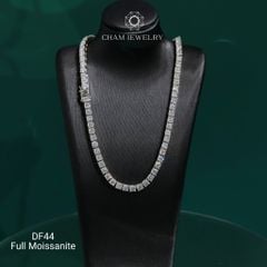 Dây Chuyền DF44 CHAM JEWELRY, Dây Chuyền Code Full Đá Moissanite 3.0mm (Barcode ODC03).