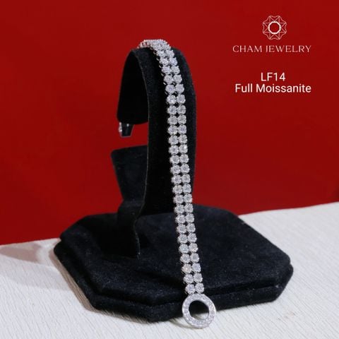 Lắc Tay LF14 CHAM JEWELRY, Lắc Full Đá Moissanite (Barcode OLT13)