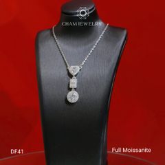 Dây Chuyền DF41 CHAM JEWELRY, Dây Liền Mặt Full Đá Moissanite (Barcode OCD05).