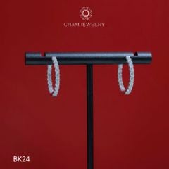 Hoa Tai CHAM JEWERLY BK24, Hoa Tai 1 Hàng Đá 2.0mm (Barcode TBK330)