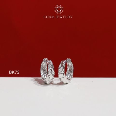 Hoa Tai BK73 CHAM JEWELRY, Hoa Tai Khoen Mo Chạm Máy Bản 5.5mm (Barcode TBK184).