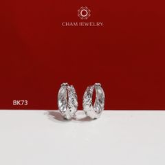 Hoa Tai BK73 CHAM JEWELRY, Hoa Tai Khoen Mo Chạm Máy Bản 5.5mm (Barcode TBK184).