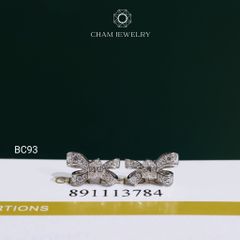 Hoa Tai BC93 CHAM JEWELRY, Hoa Tai Nơ Full Moissanite (Barcode OCB30)