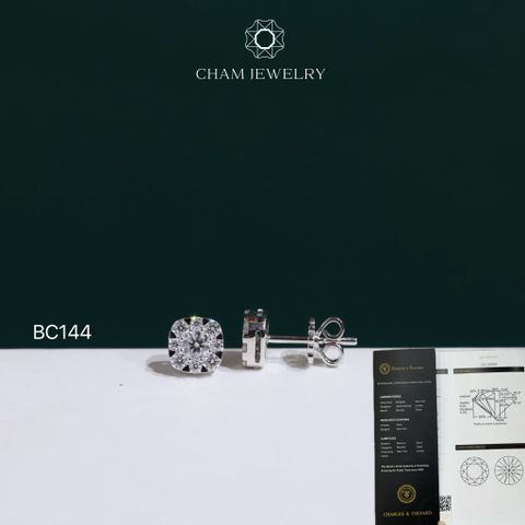 Hoa Tai CHAM JEWELRY BC144, Hoa Tai Full Moissanite C&C ( OCB55 )