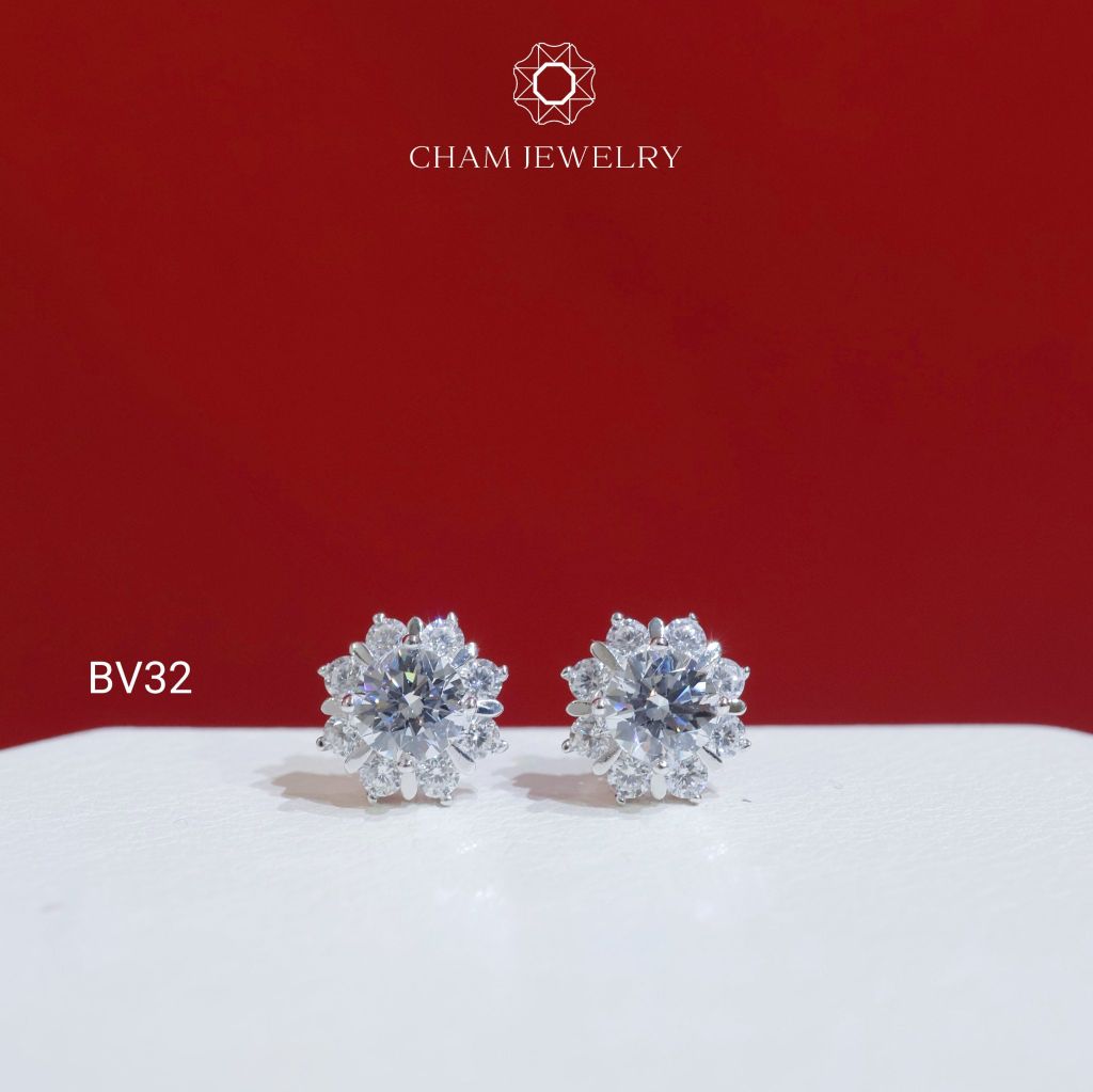 Hoa Tai CHAM JEWERLY  BV32, Chủ 5.0mm (Barcode TBV43)