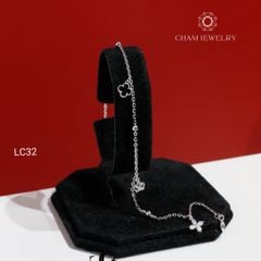 Lắc Chân LC32 CHAM JEWELRY, Lắc Chân Charm Cỏ 4 Lá Đen (Barcode CTNC96) .