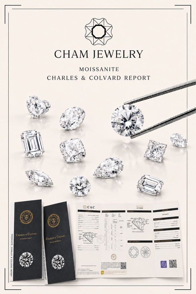 Nhẫn NC311 CHAM JEWELRY, Đá Moissanite C&C Chủ 7.2mm (Barcode OCNN144)