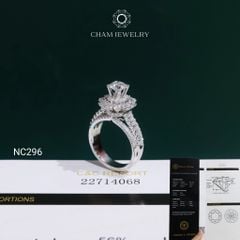 Nhẫn NC296 CHAM JEWELRY, Đá Moissanite C&C Chủ 5.4mm (Barcode OCNN115)
