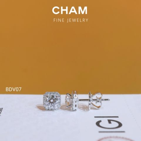 Hoa Tai BDV07 Chủ 4.5mm (Không Giấy) Vàng 10k Kim Cương Lab Grown Diamond