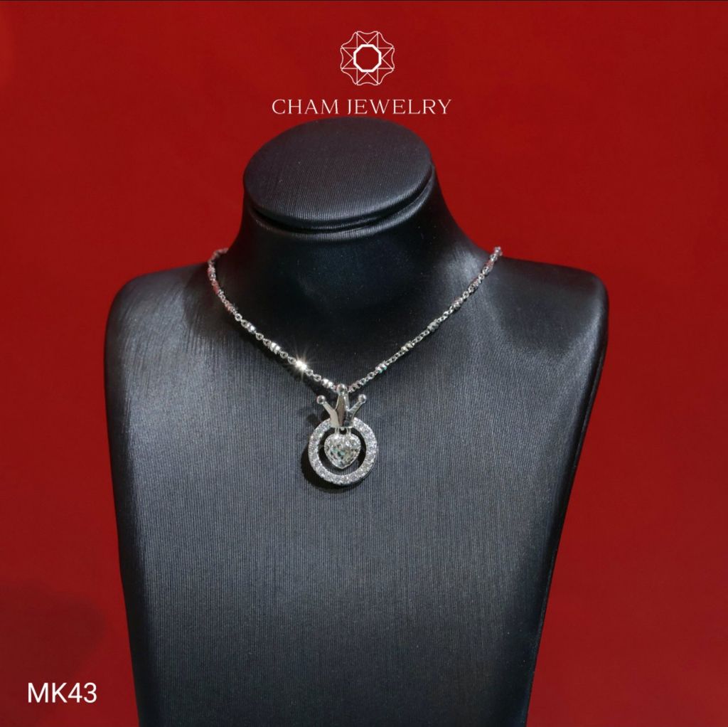 Mặt Dây Chuyền MK43 CHAM JEWELRY, Mặt Xỏ Vương Miện Tròn Tấm (Barcode TMX312)
