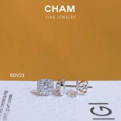 Hoa Tai BDV23 Vàng 10k Chủ 4.5mm Kim Cương Lab Grown Diamond