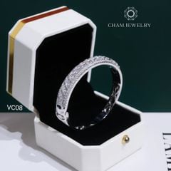 Vòng Tay VC08 CHAM JEWELRY, Vòng Full Moissanite Bản 10.0mm (Barcode OCV01).