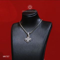 Mặt Dây Chuyền MK707 CHAM JEWELRY, Mặt Cỏ 4 Lá, Nhụy 2.5mm (Barcode TMA1795).