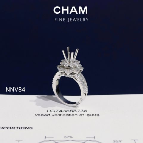 Nhẫn Nữ NNV84 Vàng 10k Chủ 5.4mm Kim Cương Lab Grown Diamond (Barcode DNU14)