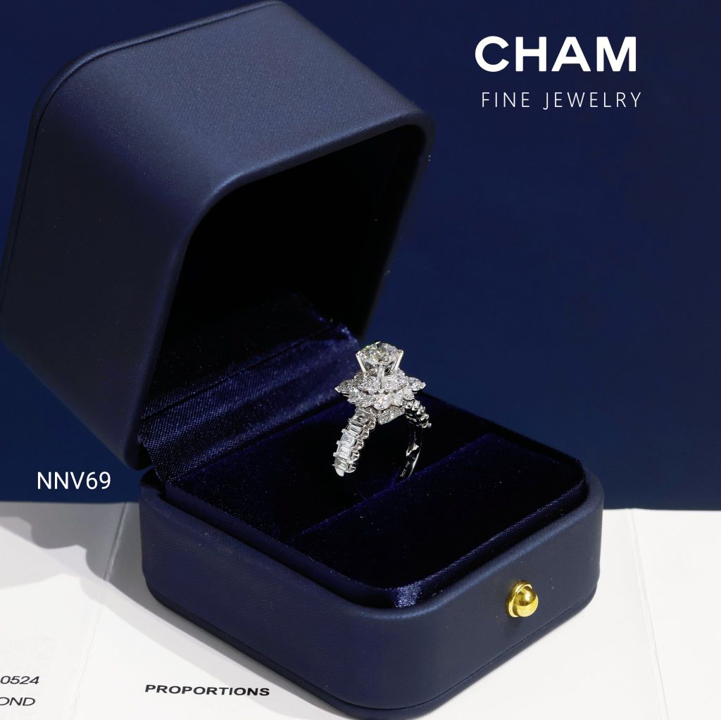 Nhẫn Nữ NNV69 Vàng 10k Chủ 6.3mm Kim Cương Lab Grown Diamond (Barcode DNU07)