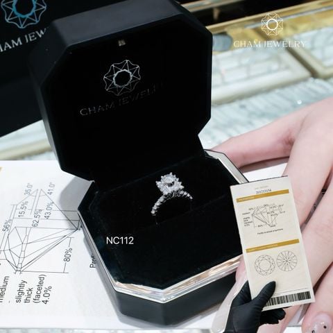 Nhẫn NC112 CHAM JEWELRY, Full Đá Moissanite, Chủ 5.0mm (Barcode TVM87)